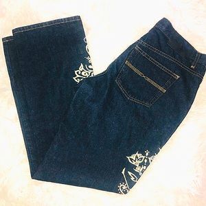 DARK DENIM WITH GLITTER ADORNMENT